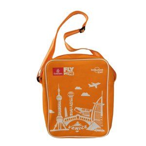 Emirates Kids Lonely Planet Travel Bag Orange Adj. Strap Venice Dubai Hong Kong